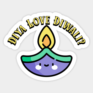Diya Love Diwali pun Sticker
